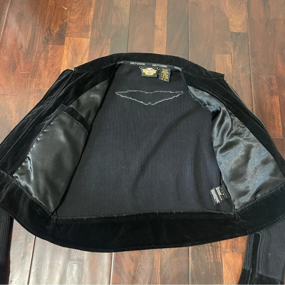 Harley Davidson Women’s Large Full Zip Jacket Velour Knit Riding - Picture 6 of 10